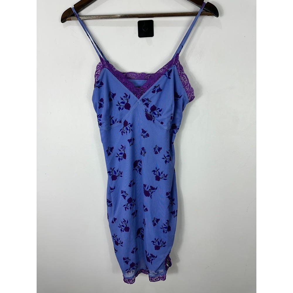 Wild Fable Babydoll Slip Dress Women S Purple Floral Lace Trim Fairy Grunge Y2K